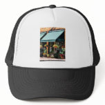 Flower Shop With Green Awnings Trucker Hats
