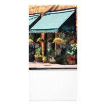 Flower Shop With Green Awnings Customized Photo Card