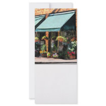 Flower Shop With Green Awnings Personalized Rack Card