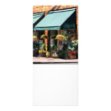 Flower Shop With Green Awnings Personalized Rack Card