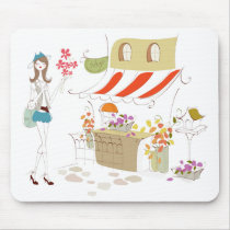 Flower Shopping Mouse Pad
