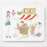 Flower Shopping Mouse Pad