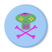 Flower Skull magnets by MissMissyLue Flower Skull magnets
