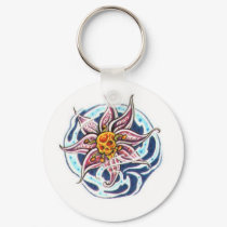flower skull tattoo keychains
