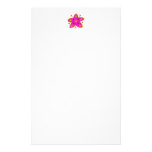 Flower Star Pink Personalized Stationery
