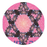 Flower Star Shana Tova New Year's Cards Round Stickers