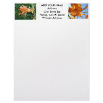 FLOWER STATIONERY Tiger Lilies Custom Stationery letterhead