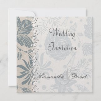 Flower Stencil Wedding Invitation Card