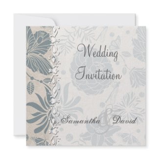 Flower Stencil Wedding Invitation Card
