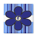 Flower Stripe Initial Magnet