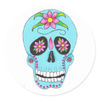 Flower Sugar Skull Sticker