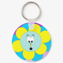 Flower Surprised By Bee keychains by LyttleYellowFlower Flower Surprised By Bee keychains