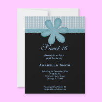 Flower Sweet 16 invitations