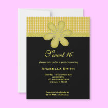 Flower Sweet 16 invitations