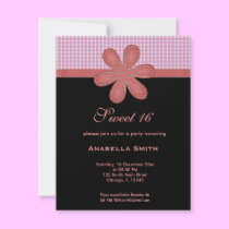 Flower Sweet 16 invitations