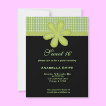 Flower Sweet 16 invitations