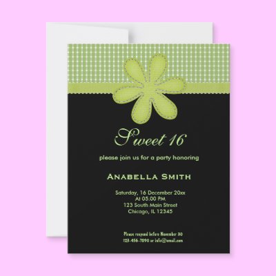 Flower Sweet 16 Custom Announcements by graphicdesign