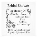 Flower Swirl Bridal Shower Invitation