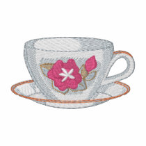 Flower Tea Cup embroidered shirts