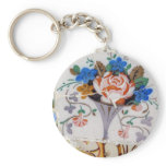 Flower tiles key chains