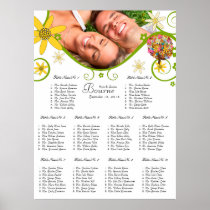 Flower Tree Seating Chart 10 Tables Posters