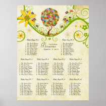 Flower Tree Seating Chart 10 Tables Print