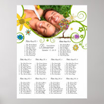 Flower Tree Seating Chart 10 Tables Posters