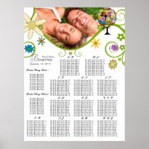 Flower Tree Seating Chart Alphabetical Print