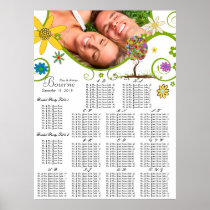 Flower Tree Seating Chart Alphabetical Print