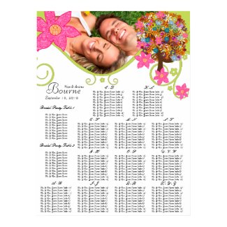 Flower Tree Seating Chart Alphabetical Table #'s print