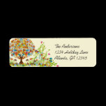 Flower Tree Swirls Labels
