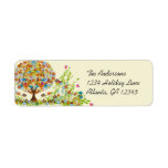 Flower Tree Swirls Labels Custom Return Address Label