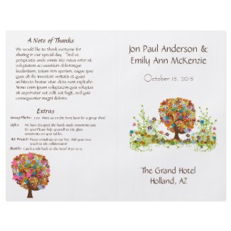 Flower Tree Wedding Program flyer