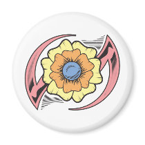Flower Tribal Tattoo Design magnets by doonidesigns Flower Tribal Tattoo Design magnets