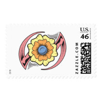 Flower Tribal Tattoo Design postage