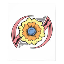 Flower Tribal Tattoo Design posters