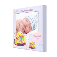 Flower Turtles Baby Photo Gift Wrapped Canvas wrappedcanvas