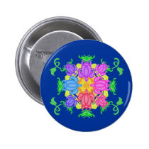 Flower Turtles Button