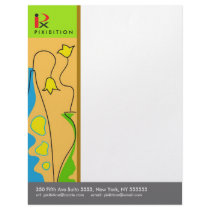 Flower & Vase Letterhead by pixibition Flower & Vase Letterhead
