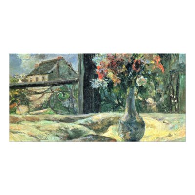 Unique Vases on Flower Vase On The Window By Gauguin Paul Personalized Photo Card From