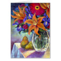 Flower Vase Pears Painting Art - Multi cards