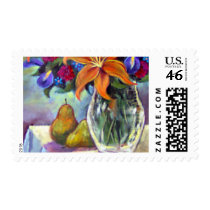 Flower Vase Pears Painting Art - Multi Stamp