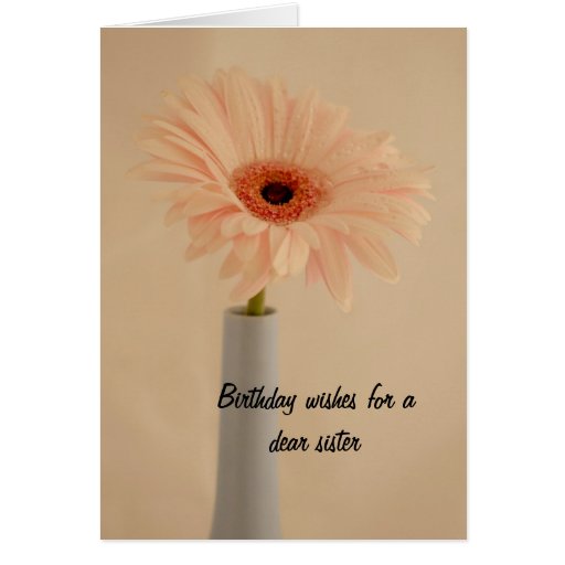 Flower Vase Sister Birthday Card