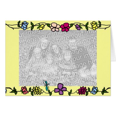 Flower vine frame template card by marcya7