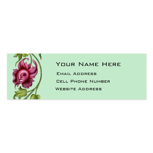 Flower Vine Skinny Profile Card Business Cards