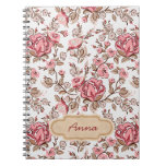 flower vintage spiral notebooks