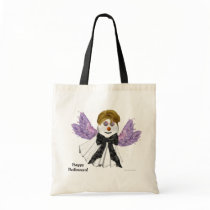 Flower Winged Ghost Budget Tote bags