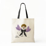 Flower Winged Ghost Budget Tote Canvas Bag