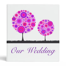 Flower Wishing Tree Purple Wedding Binder