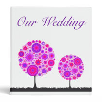 Flower Wishing Tree Purple Wedding Binder